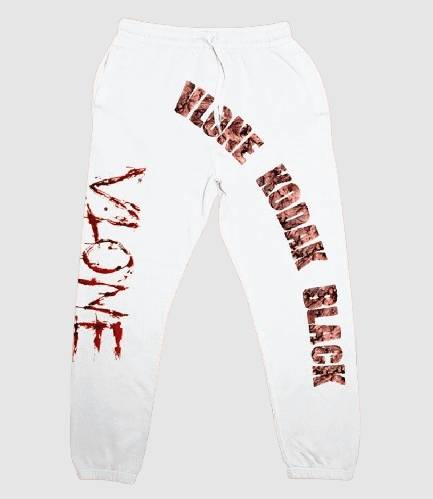 Kodak Black x Vlone Zombie White Joggers